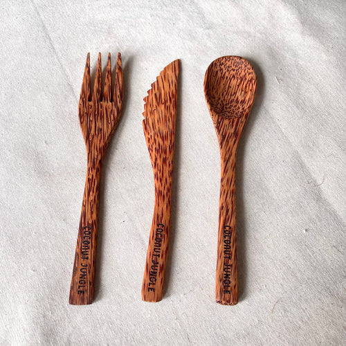 Coconut Cutlery Set | Wooden Cutlery Set | Coconut Jungle